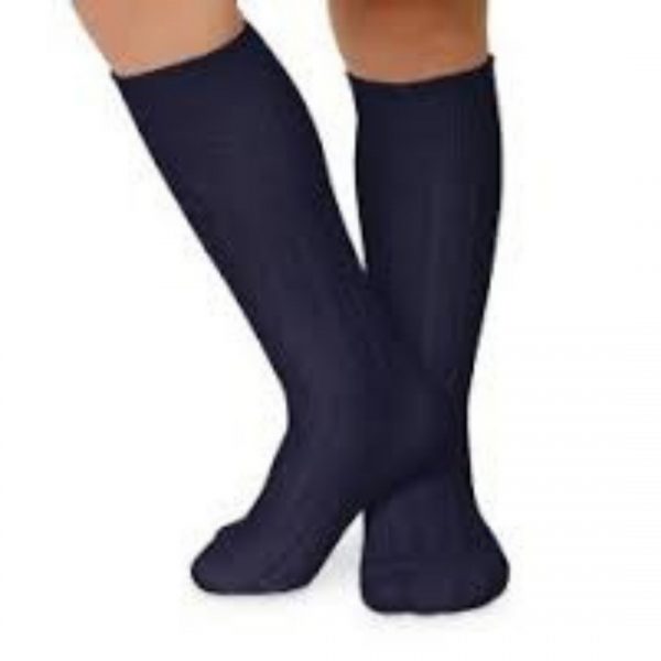 Navy Blue Cotton School Kids Socks