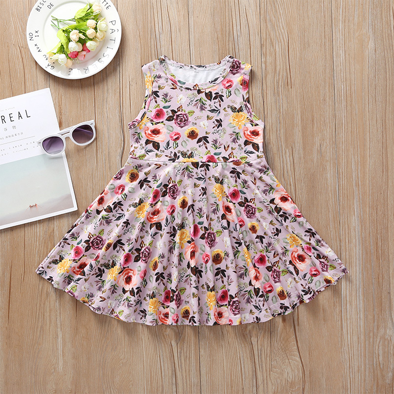 Nana Garden Floral Printed Little Girls Frock D Attires